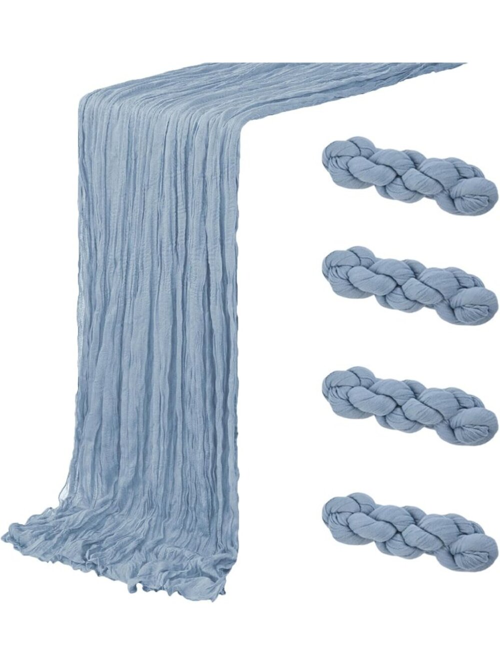 New 4 Pack Dusty Blue Cheesecloth Table Runner 20 x 120 inch
